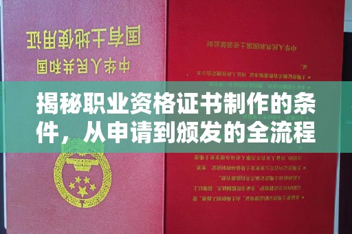 城关揭秘职业资格证书制作的条件，从申请到颁发的全流程解析